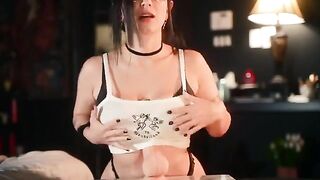Big titty goth slut rides her new toy like a pro, courtesy of Adam & Eve