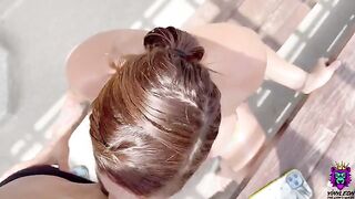 Bored busty Latina convinces her to fuck on the rooftop