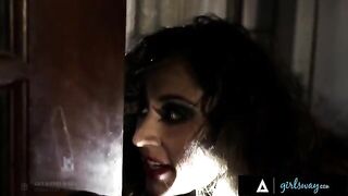 An investigator, played by the petite and versatile Riley Reid, raven-haired beauty Reena Sky to a steamy encounter