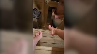 This guy jacks off in the sauna... I went there and sucked him until he came