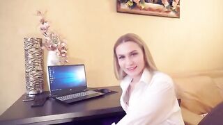 A cute girl came to her boss to get a raise, but she got something else