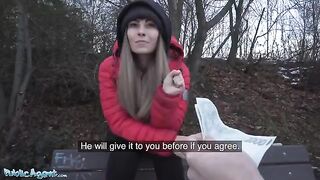 Public Agent Dominno and her big boobs get fucked in a hotel room