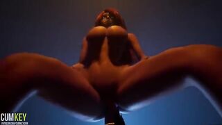 A perfect big boobs bitch is being fucked by a huge cock monster