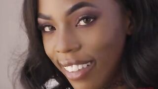 Petite ebony babe Sarah Banks gets her tight ass gapped and smashed hard in intense anal action