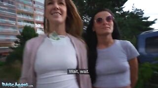 Public Agent finds two sexy Czech girls for a threesome in his basement setup