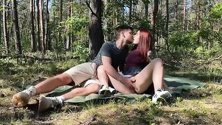 Amateur couple has passionate sex right in the park during a picnic, just like a scene from Homemade