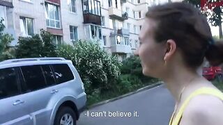 A girl met a porn star and had hot sex in public place
