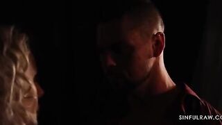 The wife cheats on her husband in a passionate, intense gallery