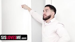 Clever stepsis Vivian Taylor makes her stepbrother cum inside her in a taboo scene