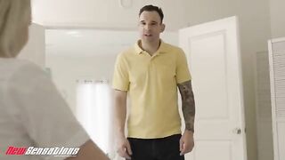 Young babe Britt Blair roughly fucked by her dad’s friend in hardcore action