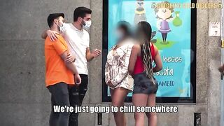 Two girls picked up from the bus stop for an unforgettable sex