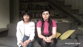 Two hot lesbians have an awesome sex session with a strapon, showcasing passionate chemistry