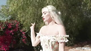 Skye Blue, with her stunning natural 34DDD tits, delivers an intense oral performance