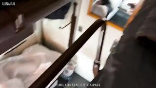 A stepmother is getting fucked by her stepson on the train
