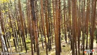 Babe fucked hard in the woods by a guy with big cock