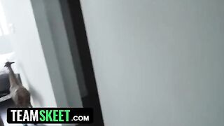 The sexy girl has no boyfriend, so she fucks her stepbrother
