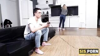 A cutie with small boobs fucks her stepbrother, a taboo encounter