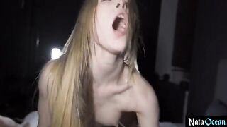 Skinny teen gets her pussy railed hard and deep