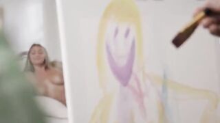 Art class with London River and Kayley Gunner ends in threeway