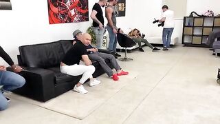 Monika Fox, Russian beauty, fucked hard in double anal gangbang