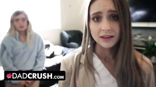 Stepdad punishes his stepdaughters Laney Grey and Minxx Marley for disobeying him
