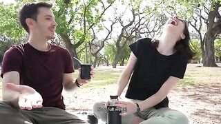 A day at the park ends up with a girl getting her pussy eaten publicly