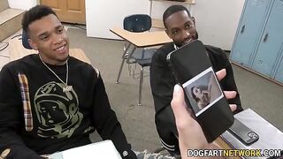 Kenzie Love slammed by two black cocks in 2 on 1 action