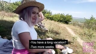 A girl got fucked outdoors by a complete stranger
