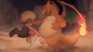 A passionate encounter with a Fire-type Pokémon, reminiscent of intense battles