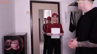 Girl was not at home, so the courier had sex