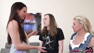 Hot stepmoms Sofie Marie and Payton Hall in a steamy group scene