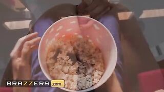 Tina Fire, naughty girl, fucks in the popcorn machine with Jordi El In