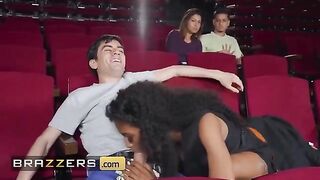 Tina Fire, naughty girl, fucks in the popcorn machine with Jordi El In