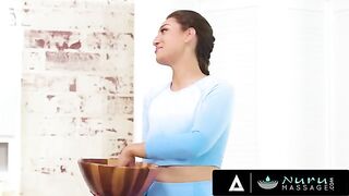Bella Rolland, busty masseuse, gets fucked by pervert landlord