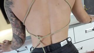 Dry humping my juicy ass in tight jeans shorts