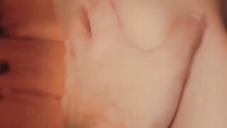 My wife with big breasts fucks me and shows her ass
