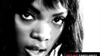 Black babe Ana Foxxx gets her pussy railed by four hungs in intense interracial action