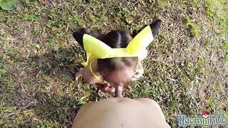 Japanese themed sex is tender and passionate