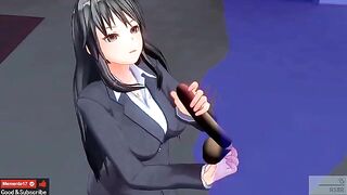 ASMR ear licking with Japanese hentai uncensored action