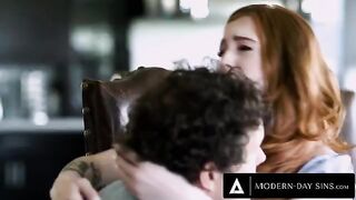 The petite ginger redhead Madi Collins was fucked in mid-air by a YouTuber