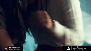 Nuns Alina Lopez and Kendra Spade are caught in a passionate moment, then pray for forgiveness