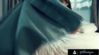 Nuns Alina Lopez and Kendra Spade are caught in a passionate moment, then pray for forgiveness