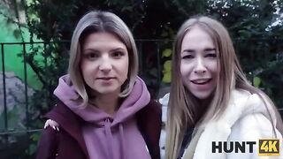 First time double penetration for a young beauty in a daring hunt for cash