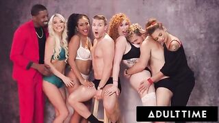 An Insane Christmas Group Sex Party with Kenna, Lauren, April, and Kira