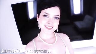 Brunette teen Jade Valentine and Bella Luna skillfully give blowjobs in POV style