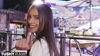 TUSHYRAW Perfect petite Vanessa gets her ass stretched out, a first for her