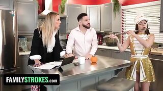 Josie Tucker gets her big juicy tits covered in cum by stepdad in a taboo scene