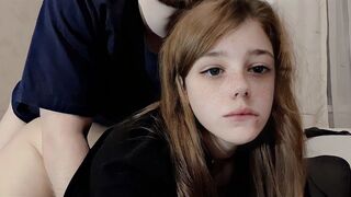 A cute girl has slow sex with her roommate in an exclusive scene