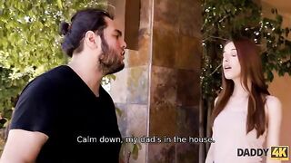 The girl forgot about her boyfriend and got intimate with the father