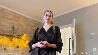 Stepson got his step mom’s pussy wet with cum